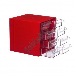 Gaveteiro CG408/5 Vermelho Com 8 Gavetas E 40 Divisórias Gaveteiro CG408/5 Vermelho Com 8 Gavetas E 40 Divisórias